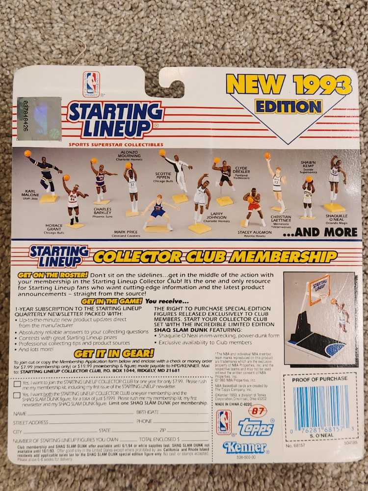 93 Shaquille O’Neal - Kenner (Starting Lineup: Basketball) action figure collectible [Barcode 076281681573] - Main Image 2
