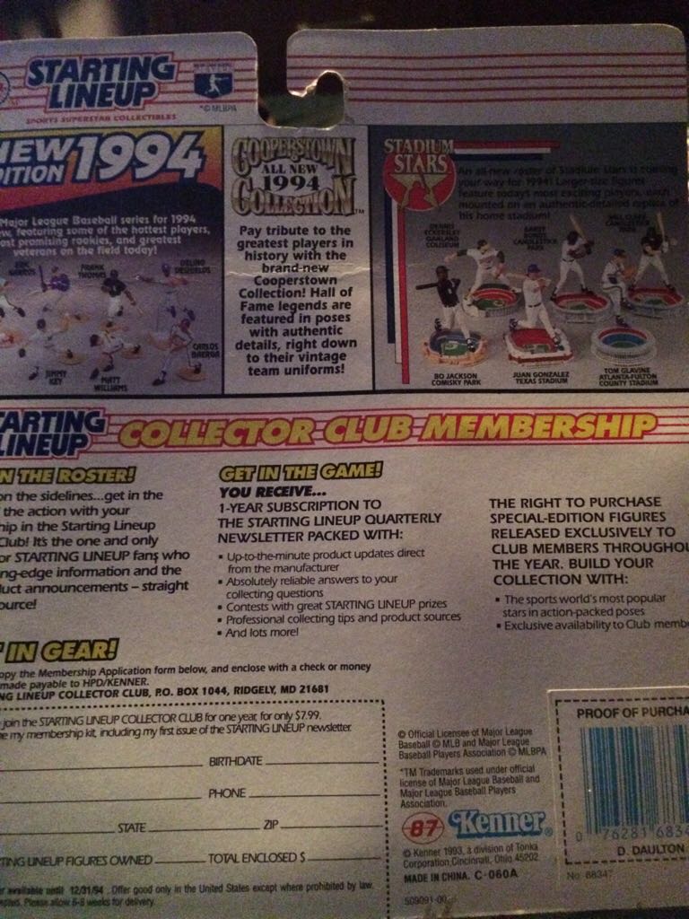 Darren Daulton - Hasbo / Kenner (Baseball) action figure collectible [Barcode 076281683478] - Main Image 2