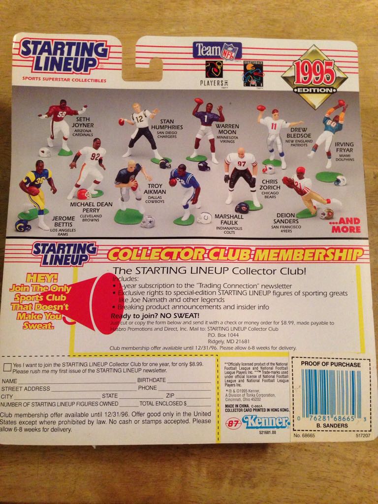 STARTING LINEUP "BARRY SANDERS”  (FOOTBALL) action figure collectible [Barcode 076281686653] - Main Image 2