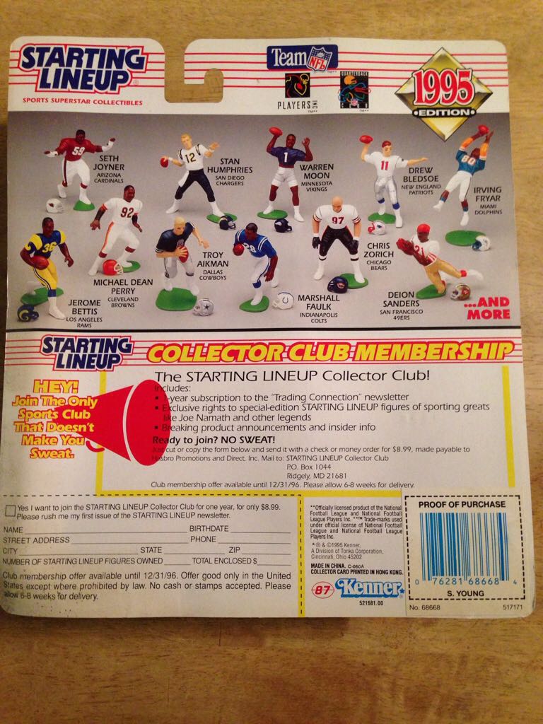 STARTING LINEUP "STEVE YOUNG”  (FOOTBALL) action figure collectible [Barcode 076281686684] - Main Image 2