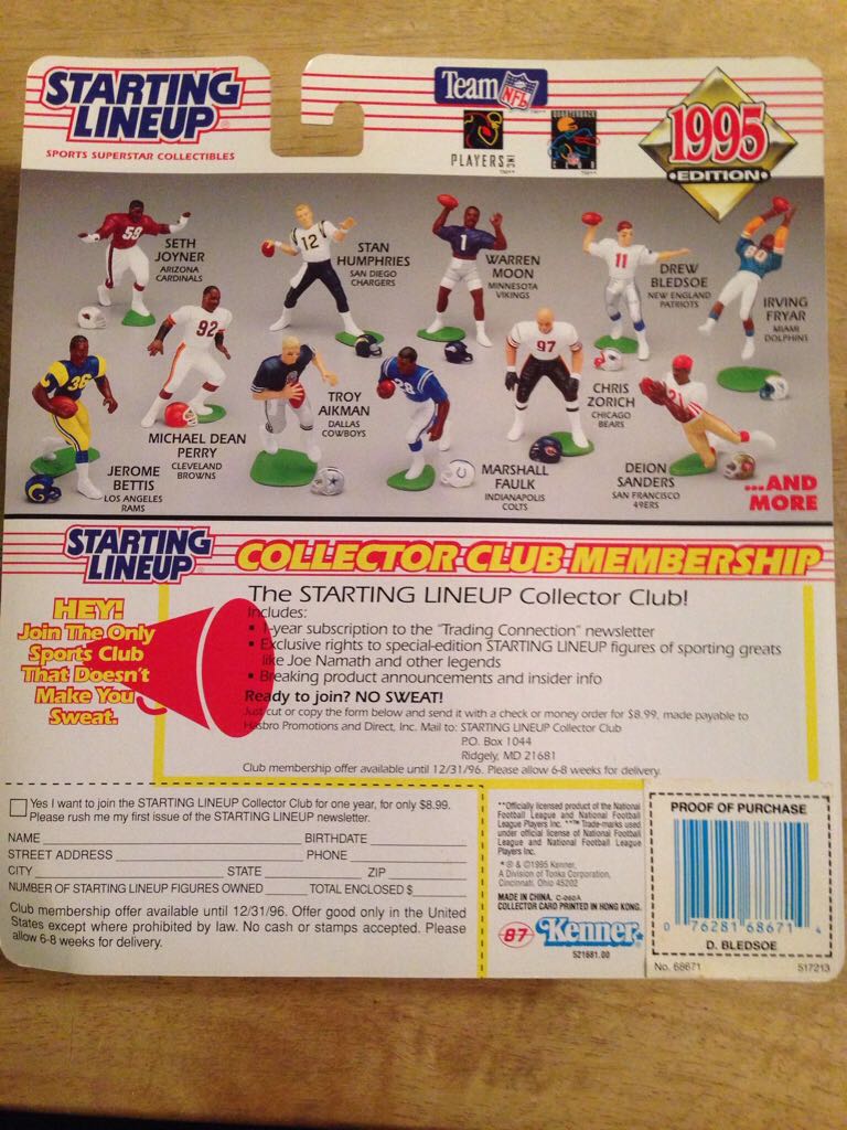 STARTING LINEUP "DREW BLEDSOE”  (FOOTBALL) action figure collectible [Barcode 076281686714] - Main Image 2