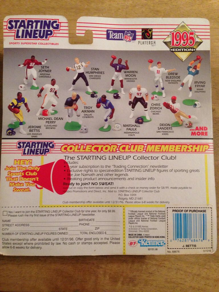 Starting Lineup Jerome Bettis St. Louis Rams / Pittsburgh Steelers   (FOOTBALL) action figure collectible [Barcode 076281686769] - Main Image 2