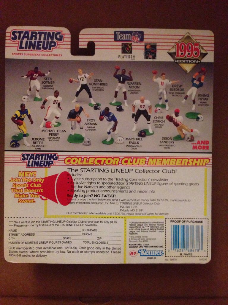 STARTING LINEUP "BRETT FAVRE”  action figure collectible [Barcode 076281686783] - Main Image 2