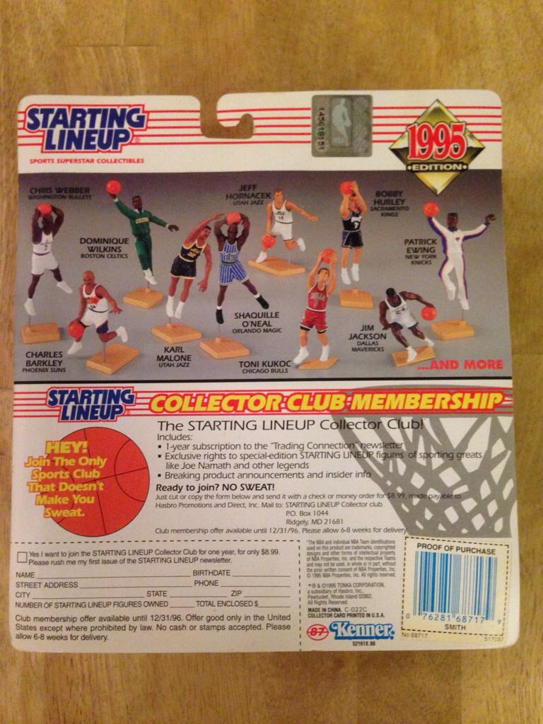 STARTING LINEUP "STEVE SMITH” - Kenner (Starting Lineup Basketball) action figure collectible [Barcode 076281687179] - Main Image 2