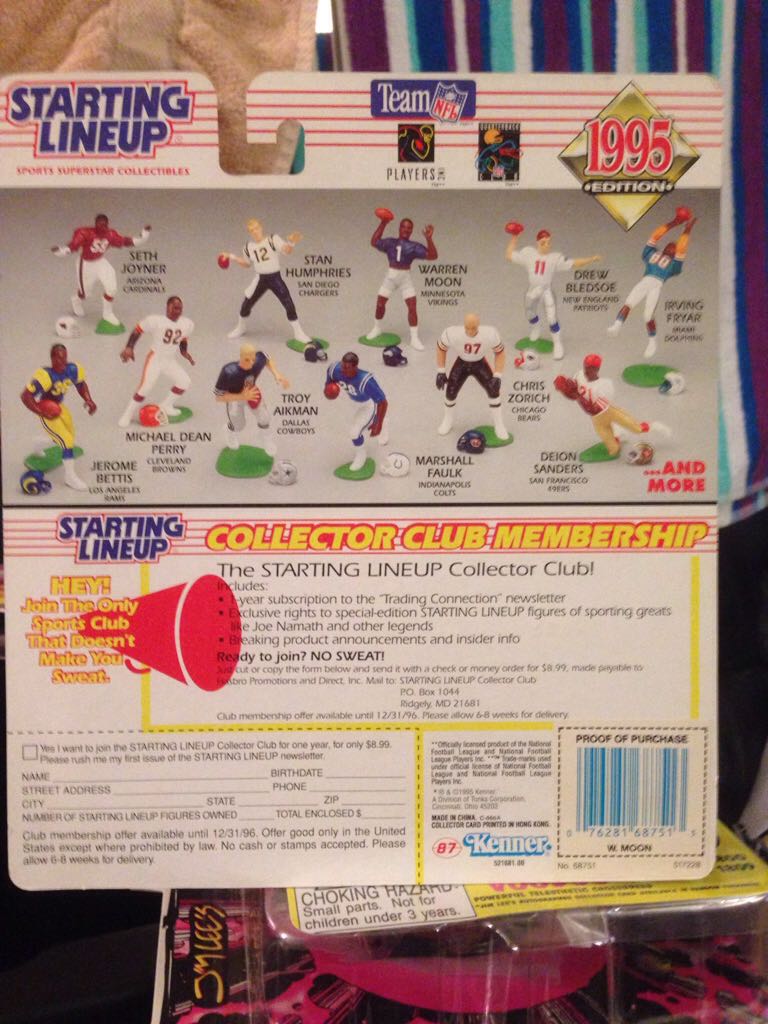 STARTING LINEUP "WARREN MOON” - STARTING LINEUP (FOOTBALL) action figure collectible [Barcode 076281687513] - Main Image 2