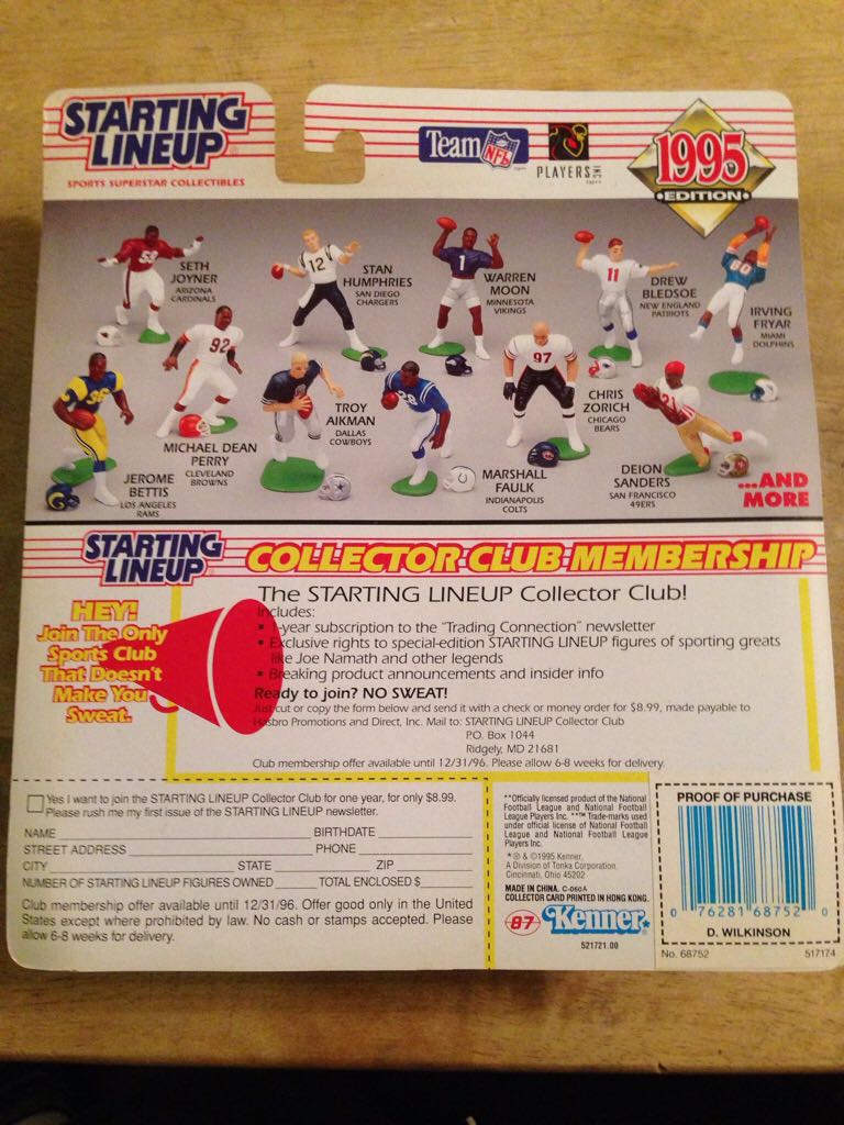 Dan Wilkerson  (Starting Lineup Football) action figure collectible [Barcode 076281687520] - Main Image 2