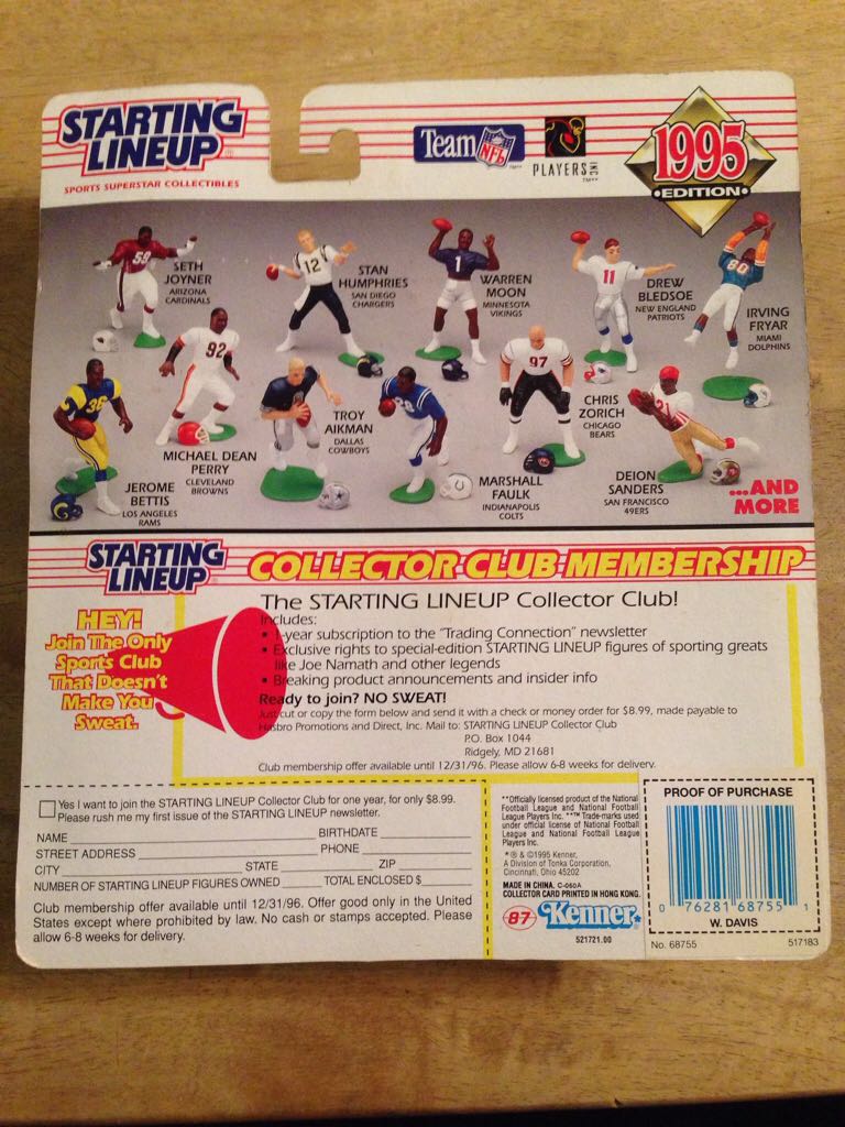 STARTING LINEUP "WILLIE DAVIS”  (FOOTBALL) action figure collectible [Barcode 076281687551] - Main Image 2