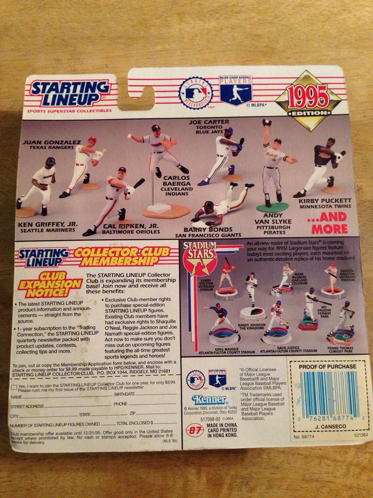 Jose Canseco - Hasbo / Kenner (Baseball) action figure collectible [Barcode 076281687742] - Main Image 2