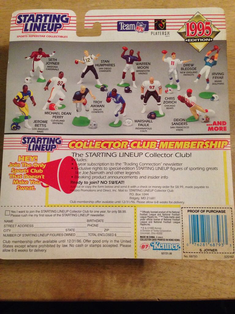 Seth Joyner 95 - STARTING LINEUP (FOOTBALL) action figure collectible [Barcode 076281687933] - Main Image 2