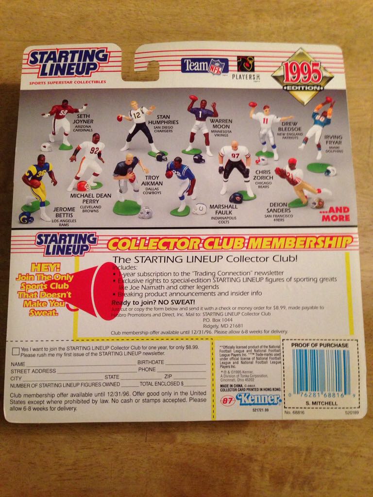 STARTING LINEUP "SCOTT MITCHELL”  (FOOTBALL) action figure collectible [Barcode 076281688169] - Main Image 2