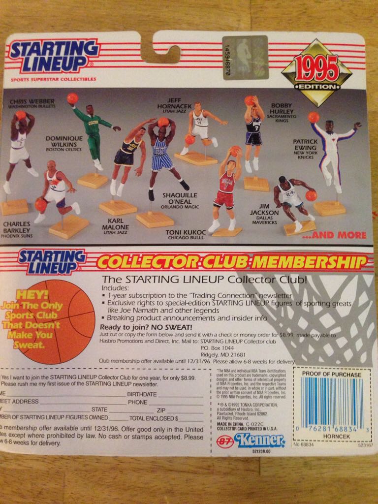 STARTING LINEUP "JEFF HORNACEK”  (Basketball) action figure collectible [Barcode 076281688343] - Main Image 2