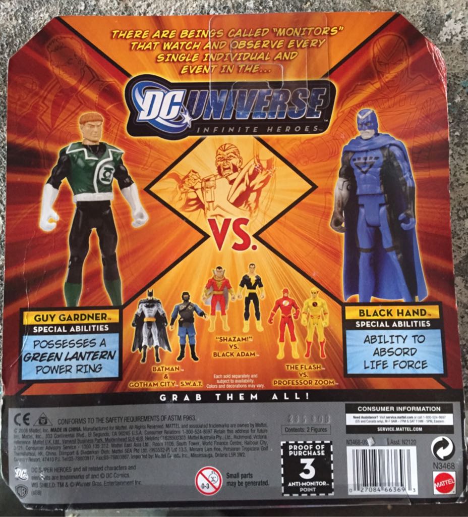 Guy Gardner Vs Black Hand - Mattel (DC UNIVERSE Infinite Heroes) action figure collectible [Barcode 027084663693] - Main Image 2