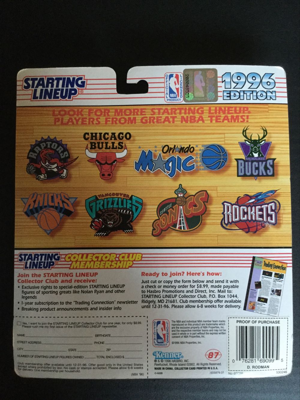 Dennis Rodman Orange - Kenner (Basketball) action figure collectible [Barcode 076281690995] - Main Image 2