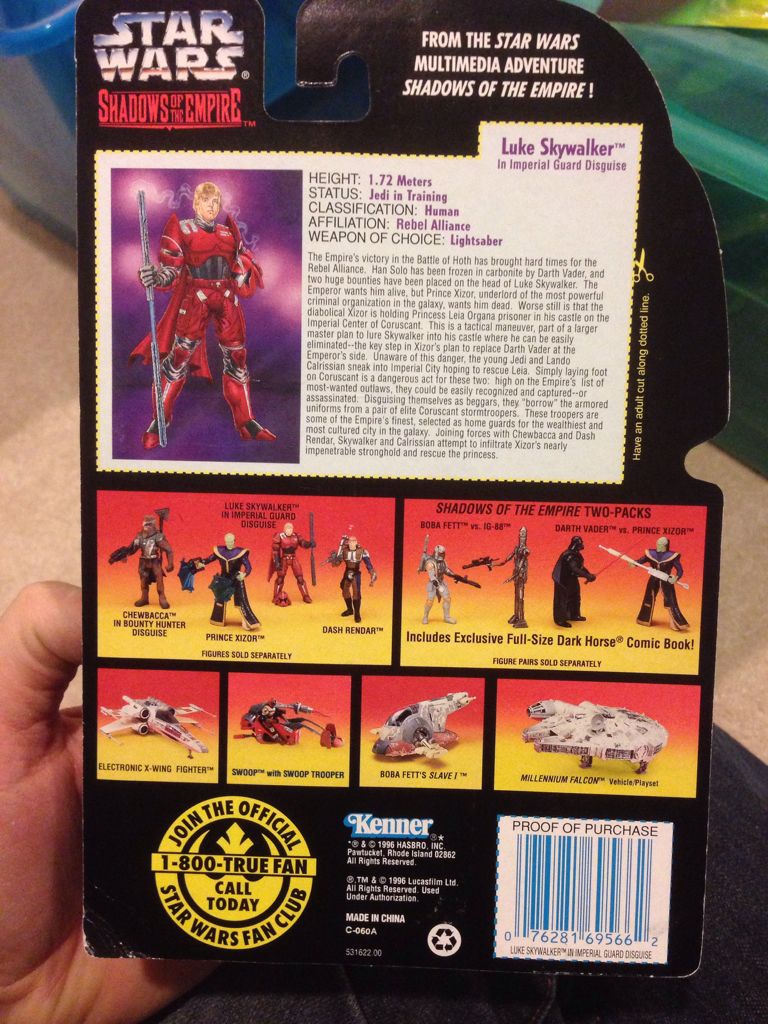 SW SOTE - Luke Skywalker in Imperial Guard Disguise - Hasbro (Star Wars - Shadows Of The Empire) action figure collectible [Barcode 076281695662] - Main Image 2