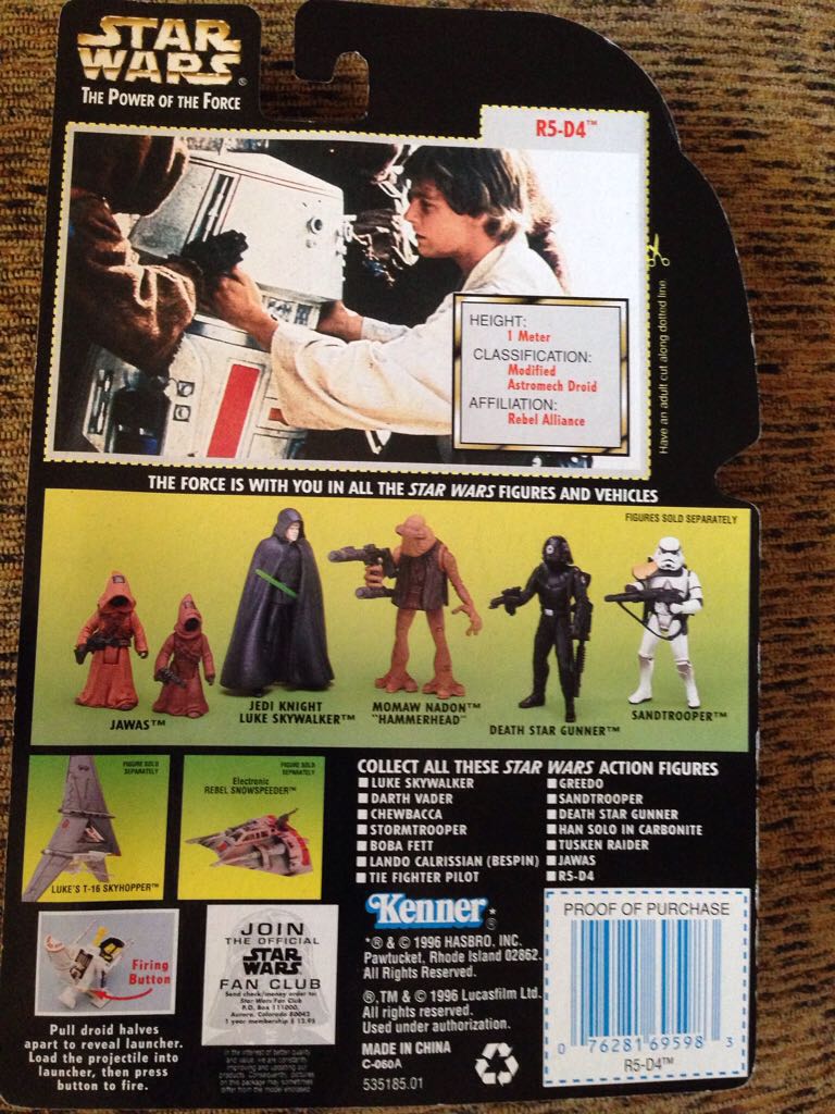 PotF - R5-D4 - Kenner Hasbro (Power Of The Force - Green Card) action figure collectible [Barcode 076281695983] - Main Image 2