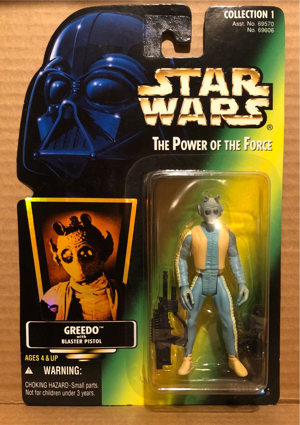 Greedo w/ Rodian Blaster Rifle - Hasbro (POTF2 (O) 3.75” 1996- 1997) action figure collectible [Barcode 076281696065] - Main Image 3