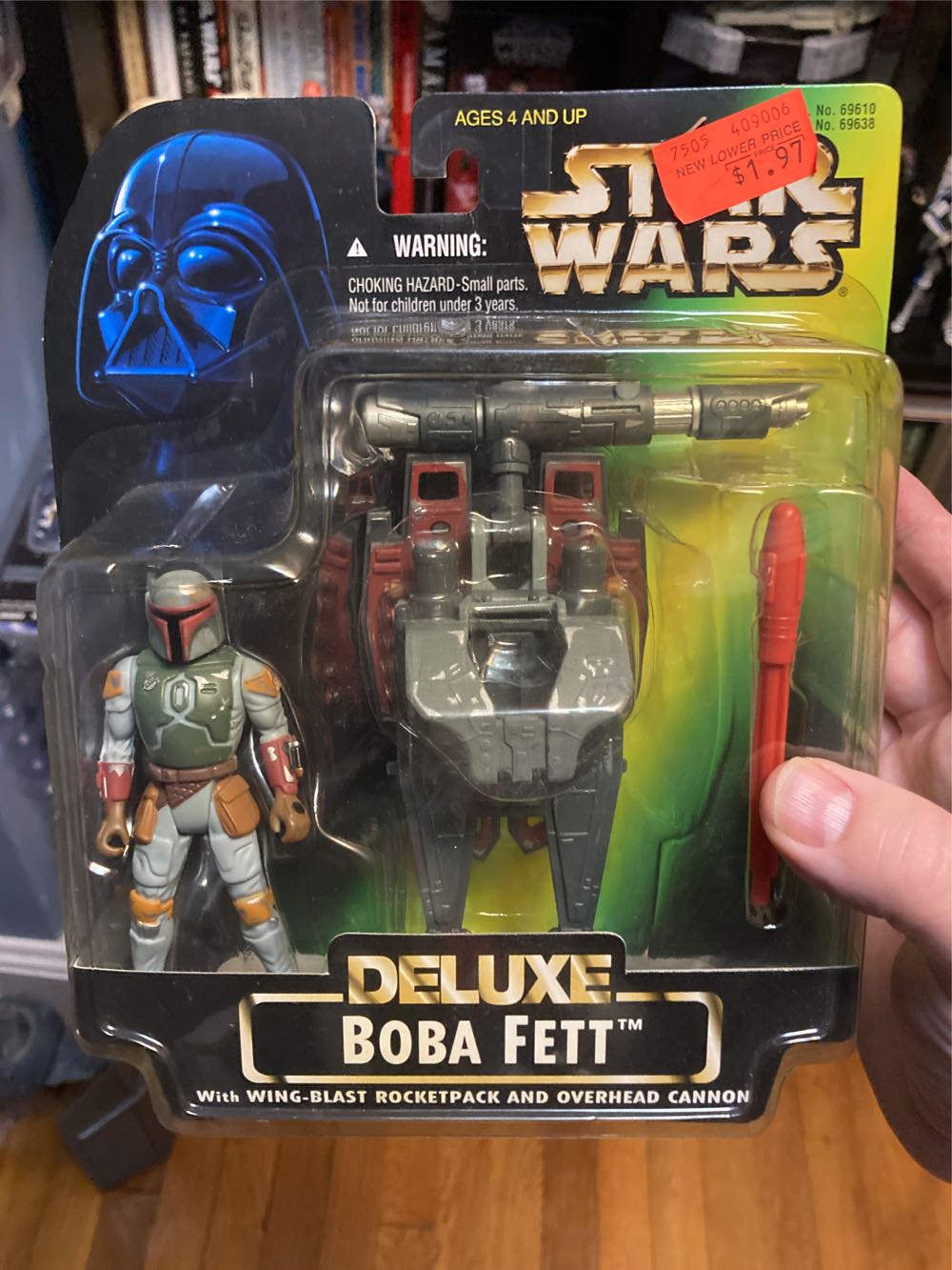 Deluxe Boba Fett With Wing Blast Rocketpack And Overhead Cannon - Hasbro/Kenner (Power of The Force 2) action figure collectible [Barcode 076281696386] - Main Image 4
