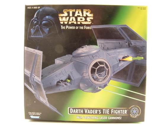 Darth Vader’s Tie Fighter w/ Launching Laser Cannons! - Hasbo / Kenner (Star Wars) action figure collectible [Barcode 076281696621] - Main Image 2