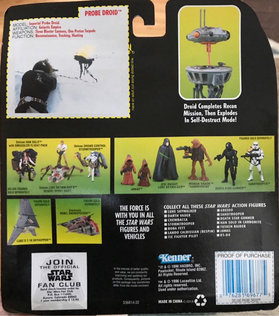 Probe Droid (With Proton Torpedo And Self-Destruct Exploding Head)(Deluxe) - Kenner / Hasbro (The Power Of The Force (1997 - 1998)(Deluxe Figures)) action figure collectible [Barcode 076281696775] - Main Image 2