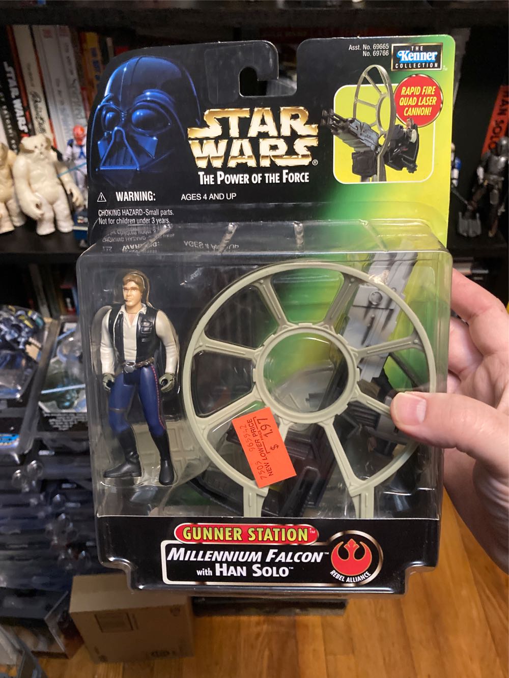 Millenium Falcon Gunner Station With Han Solo - Hasbro (Star Wars - Power of the Force - Green Card) action figure collectible [Barcode 076281697666] - Main Image 3