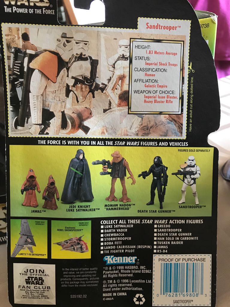 Sandtrooper With Heavy Blaster Rifle - Hasbro (Star Wars Power Of The Force (Green Card)) action figure collectible [Barcode 076281698083] - Main Image 2
