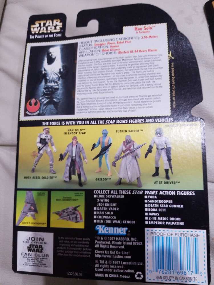 Hans Solo (In Carbonite) - Kenner (Power Of The Force Freeze Frame) action figure collectible [Barcode 076281698175] - Main Image 3