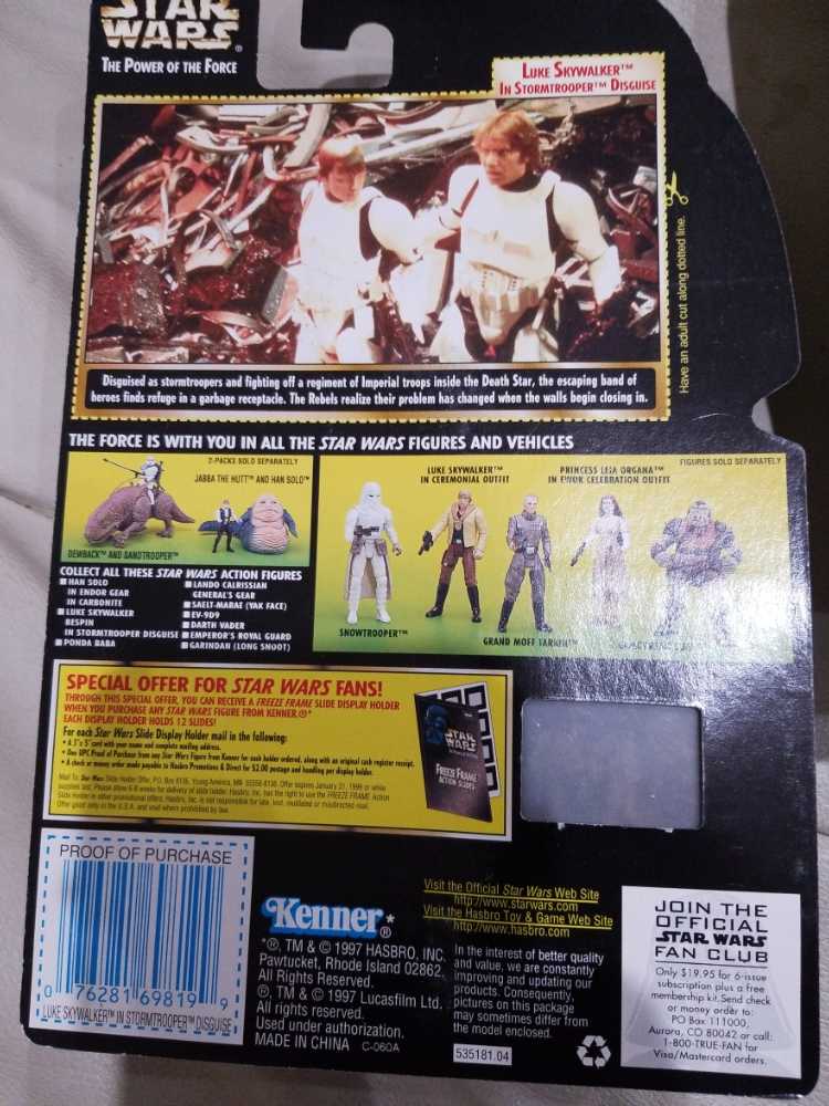 Luke Skywalker - Hasbro / Kenner (Star Wars: Power Of The Force II (Green)) action figure collectible [Barcode 076281698199] - Main Image 3