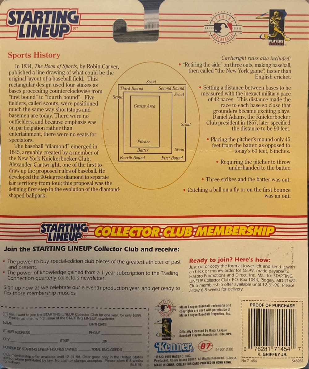 Starting Lineup Ken Griffey, Jr. Seattle Mariners - Kenner (Baseball) action figure collectible [Barcode 076281714547] - Main Image 2