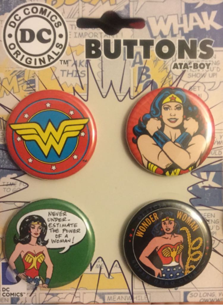 WONDER WOMAN Button Set - ATA-BOY (DC Comics - Super Heroes) action figure collectible [Barcode 008215852063] - Main Image 1
