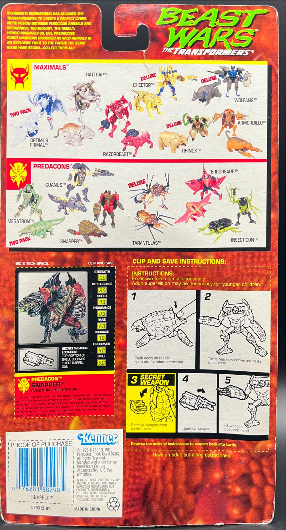 Snapper - Kenner (Transformers: Beast Wars) action figure collectible [Barcode 076281802985] - Main Image 2