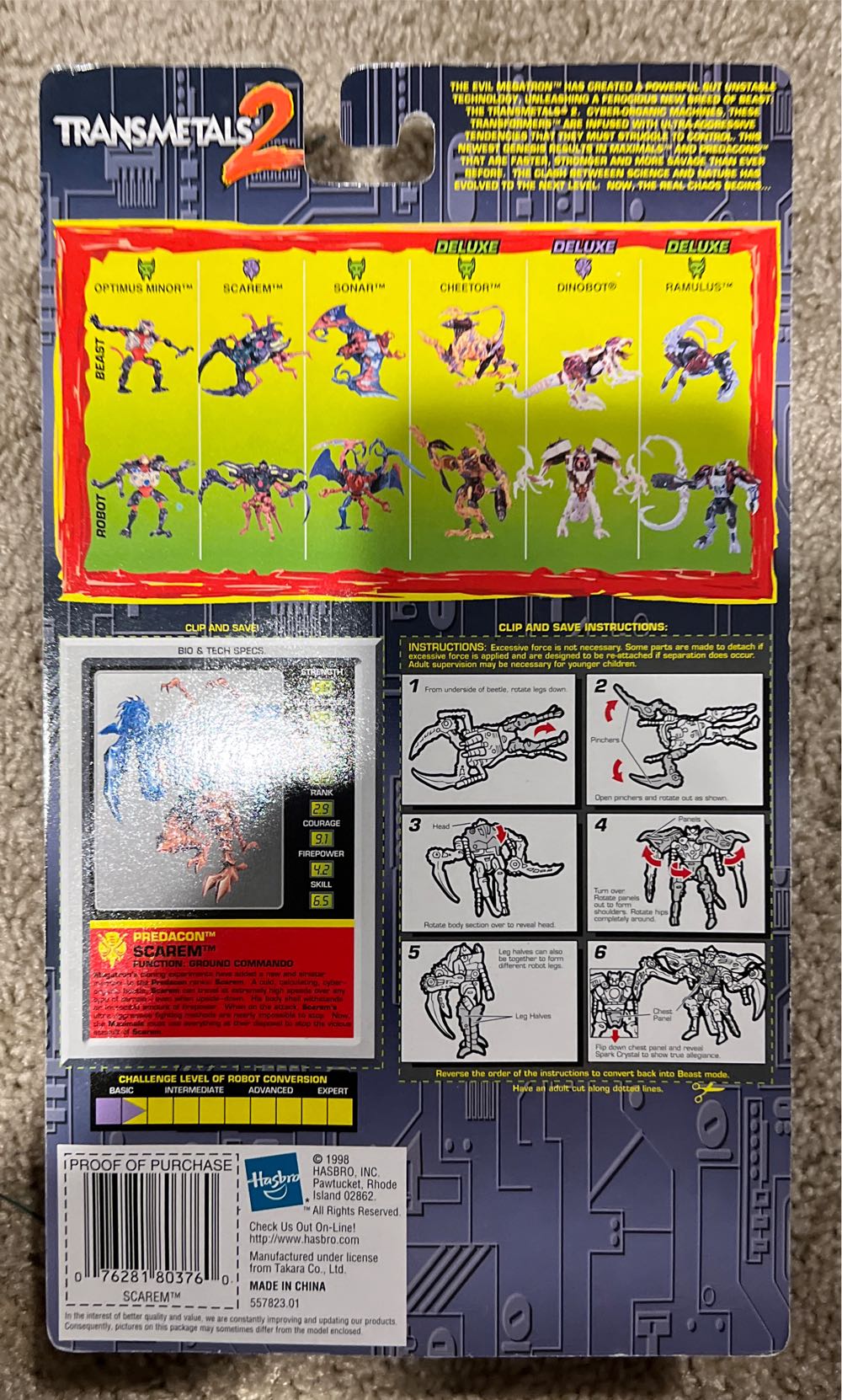 Transformers Beast Wars Transmetals 2: Scarem (Transmetal 2) - Hasbro (Transformers: Beast Wars) action figure collectible [Barcode 076281803760] - Main Image 2