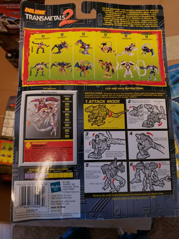 Transformers Beast Wars Transmetals 2: Dinobot - Hasbro (Transformers: Beast Wars) action figure collectible [Barcode 076281804279] - Main Image 2