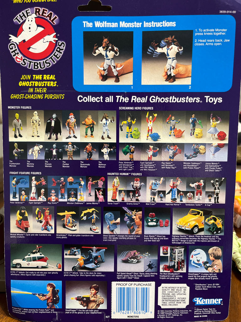 Wolfman Monster, The - Kenner (The Real Ghostbusters) action figure collectible [Barcode 076281808109] - Main Image 2