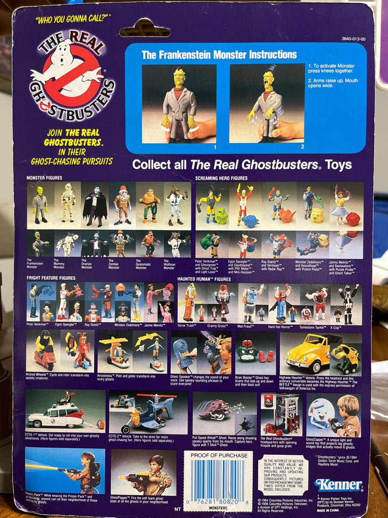 GHOSTBUSTERS Monsters Frankenstein - Kenner (The Real Ghostbusters) action figure collectible [Barcode 076281808208] - Main Image 2