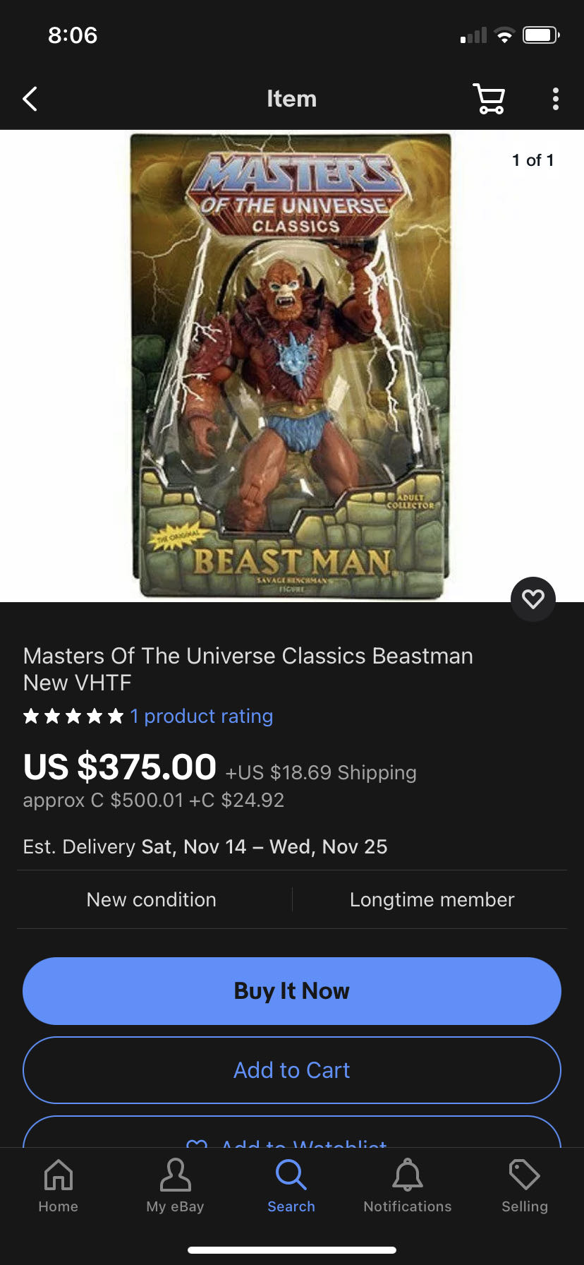 Beast Man - Mattel (Master Of The Universe) action figure collectible [Barcode 027084689198] - Main Image 3