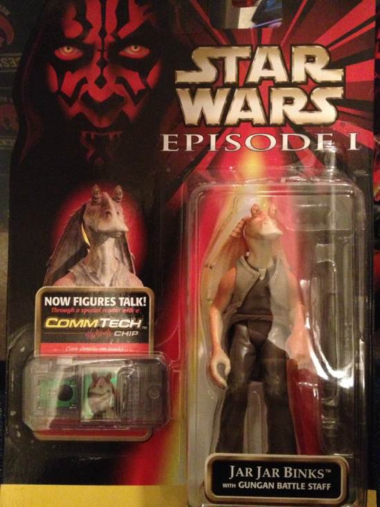 Jar Jar Binks w/ Gungan Battle Staff - Hasbro (Episode 1 (commtech Chip)) action figure collectible [Barcode 076281840772] - Main Image 2
