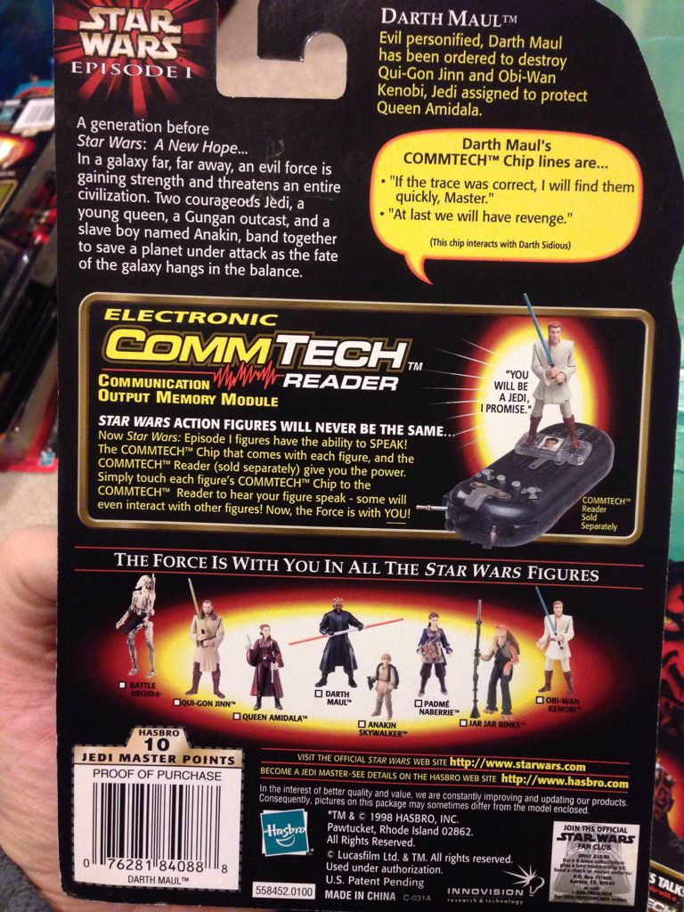 Carded Signed. Episode 1. Darth Maul (Jedi Duel). Signed Ray Park - Hasbro (Star Wars - POTF) action figure collectible [Barcode 076281840888] - Main Image 2