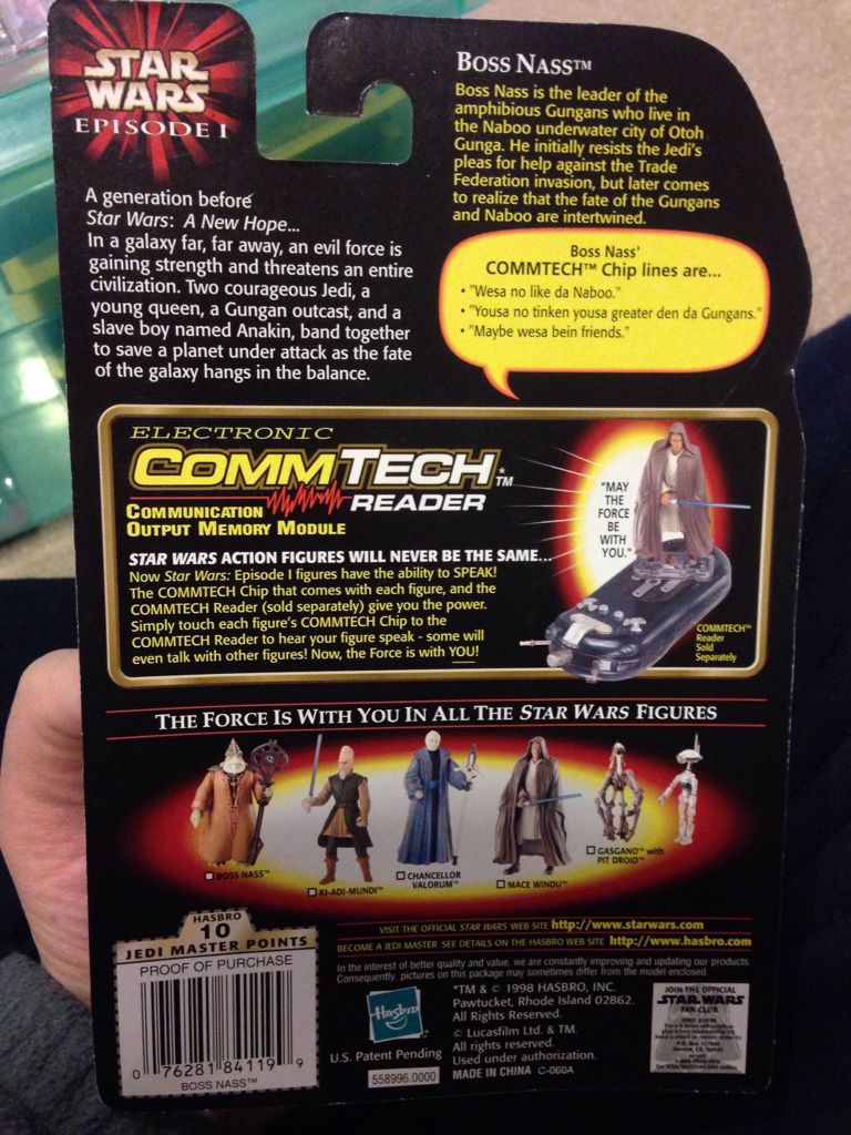 Boss Nass With Gungan Staff - Hasbro ( EPISODE 1 ) (Star Wars: The Phantom Menace) action figure collectible [Barcode 076281841199] - Main Image 2