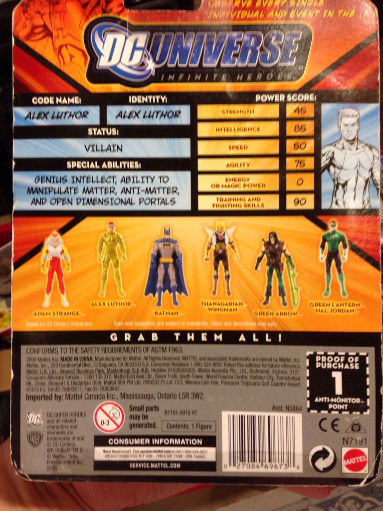 Alex Luthor - Mattel (DC Universe Infinite Heroes 3.75”) action figure collectible [Barcode 027084696738] - Main Image 2