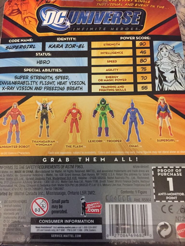 Series 1 Figure 43 - Supergirl™ (Battle Damaged) - Mattel (DC Universe™ Infinite Heroes™ Crisis Series™) action figure collectible [Barcode 027084696820] - Main Image 2