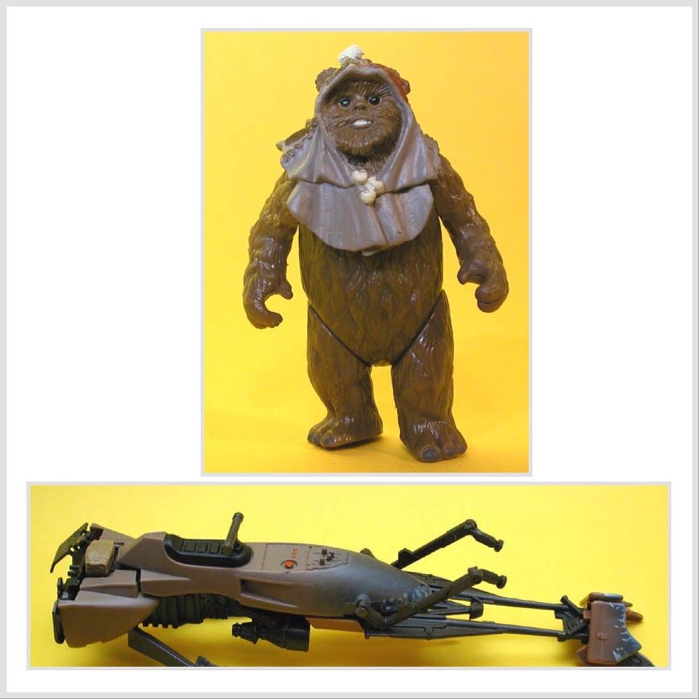 Ships. Power Of The Jedi. AT-ST & Speeder Bike w/ Paploo - Hasbro (Star Wars: Return Of The Jedi) action figure collectible [Barcode 076930324684] - Main Image 2