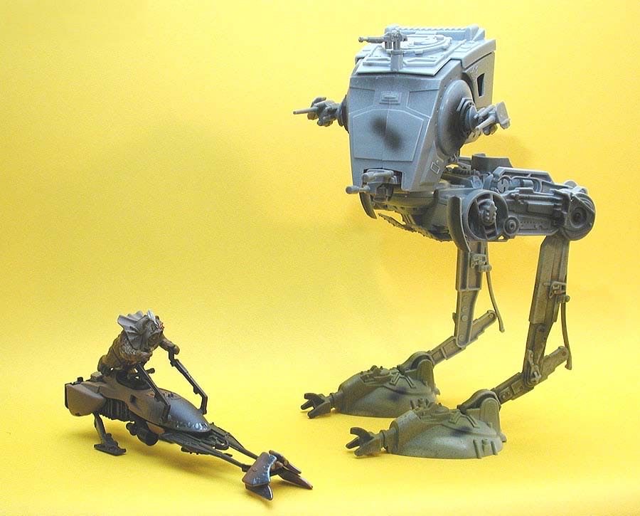 Ships. Power Of The Jedi. AT-ST & Speeder Bike w/ Paploo - Hasbro (Star Wars: Return Of The Jedi) action figure collectible [Barcode 076930324684] - Main Image 4
