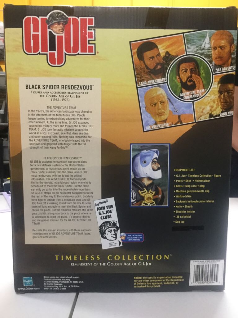 GI Joe Black Spider Rendezvous Timeless Collection - Hasbro (Timeless Collection) action figure collectible [Barcode 076930531945] - Main Image 2