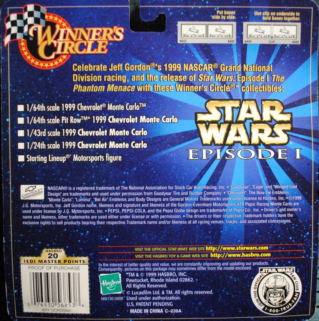 Nascar Jeff Gordon #24 Pit Row Star Wars Episode I #2 - Hasbro (NASCAR Star Wars) action figure collectible [Barcode 076930568538] - Main Image 2