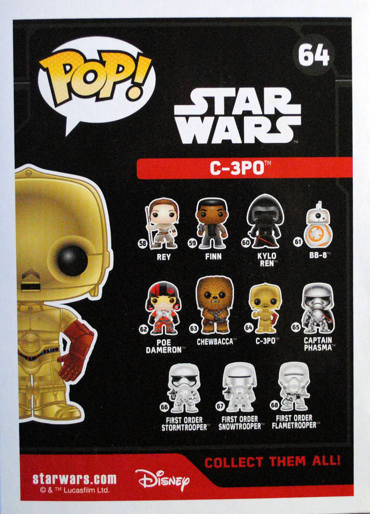 Funko Pop! Movies: Star Wars C-3PO (Metallica Gold) TFA - Funko (Star Wars Funko Pops) action figure collectible [Barcode 00849803062316] - Main Image 2