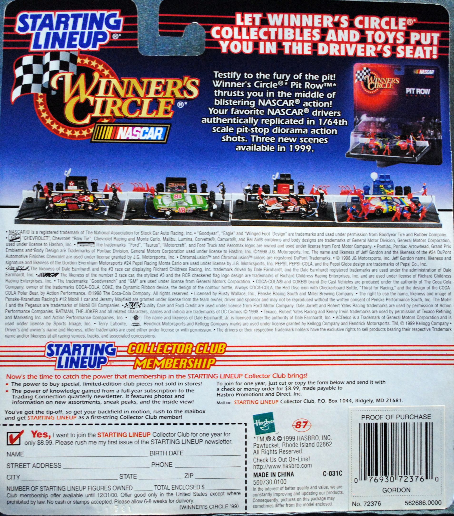 Nascar Jeff Gordon #24 Blue Pepsi suit Starting Lineup for 1999 Chevrolet Monte Carlo Star Wars Episode I #5 - Kenner (Star Wars Nascar) action figure collectible [Barcode 076930723760] - Main Image 2
