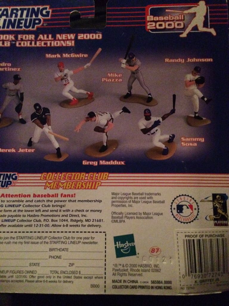 99 Ken Griffey Jr - Kenner (Starting Lineup Baseball) action figure collectible [Barcode 076930727430] - Main Image 2