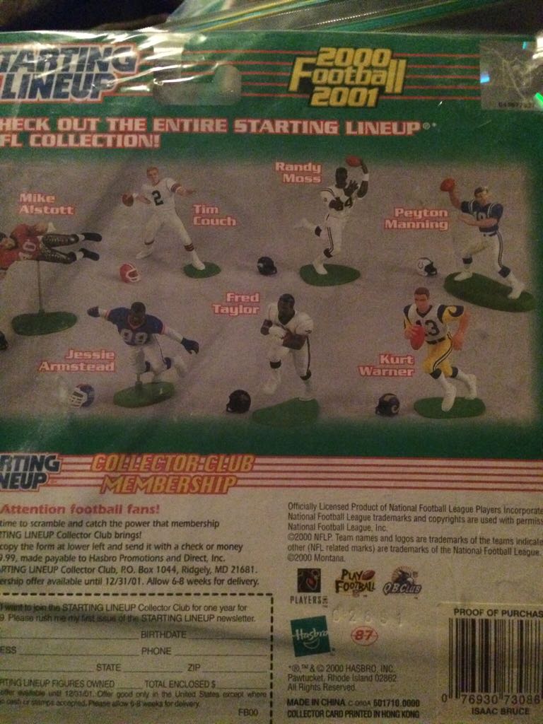 Isaac Bruce - Kenner (Starting Lineup Football) action figure collectible [Barcode 076930730881] - Main Image 2