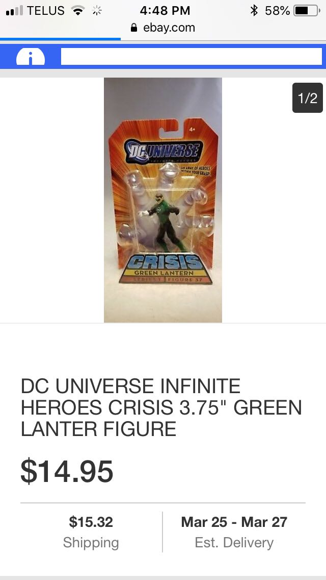 Series 1 Figure 37 - Green Lantern - Mattell - DC (DC Universe™ Infinite Heroes™ Crisis Series™) action figure collectible [Barcode 027084726398] - Main Image 2