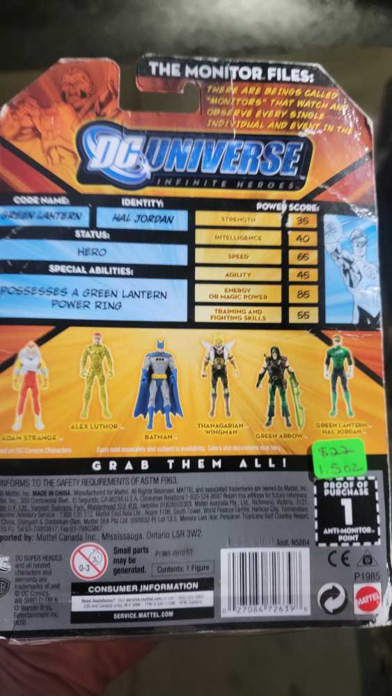Series 1 Figure 37 - Green Lantern - Mattell - DC (DC Universe™ Infinite Heroes™ Crisis Series™) action figure collectible [Barcode 027084726398] - Main Image 3